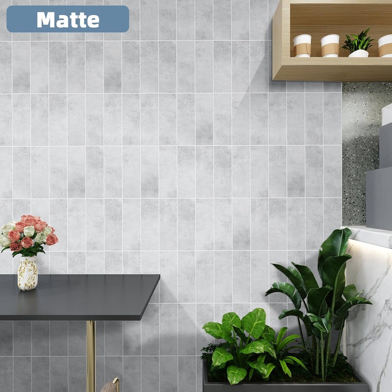 Tilingview 30 PCS Peel and Stick Backsplash Tile for Kitchen/Bathroom/Living Room, 3"x 9" Self-Adhesive Subway Tile for Backsplash, Imitation Glazed Tiles/Handmade Tiles (Matte Light Gray) - Image 5